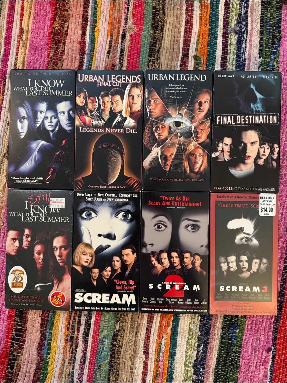 VHS 📼 lot 8. Scream! Slasher Horror Movies, 2 sealed! Urban Legend! Excellent 💫